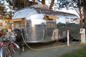 Side View of Classic 1952 Airstream Cruiser Model Trailer
